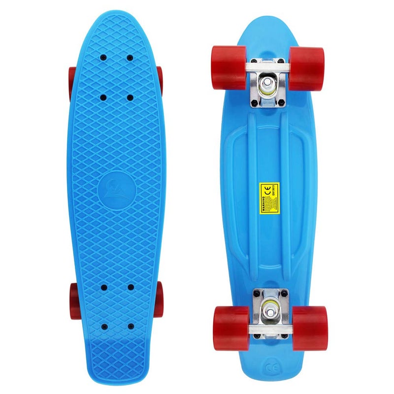 Meketec Skateboards Beginners 22 inch Mini Cruiser Girl Skateboard for Kids Boys Youth Beginners Child Toddler Teenagers Adults Dog (Blue Red) - Image 2